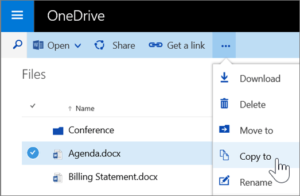 Copy files in OneDrive